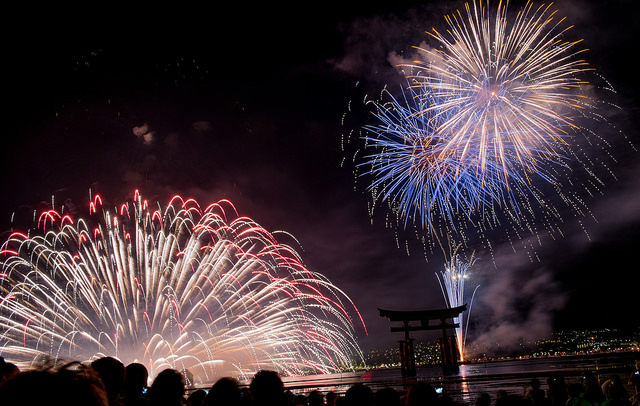 fireworks-festival-miyajima-island-japan, Miyajima Island, Japan