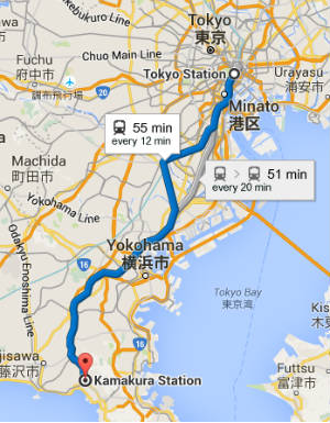 Kamakura map, Japan
