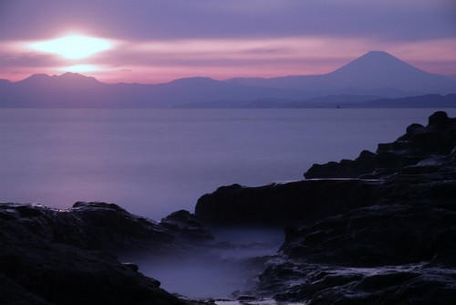 Mount Fuji view at Enoshima Island, Kamakura