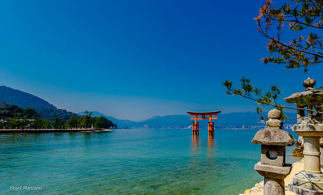 The floating Great Torii Gate, Miyajima Island, Japan
